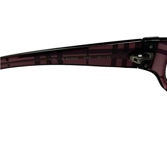 Pristine Vintage Burberry Shield Sunglasses in Burgundy Tortoiseshell Acetate - Picture 7 of 11